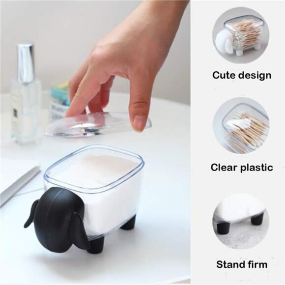 2 Pack Cotton Ball Holder Dispenser,Acrylic Qtip Containers Storage Organizer - Picture 3 of 8